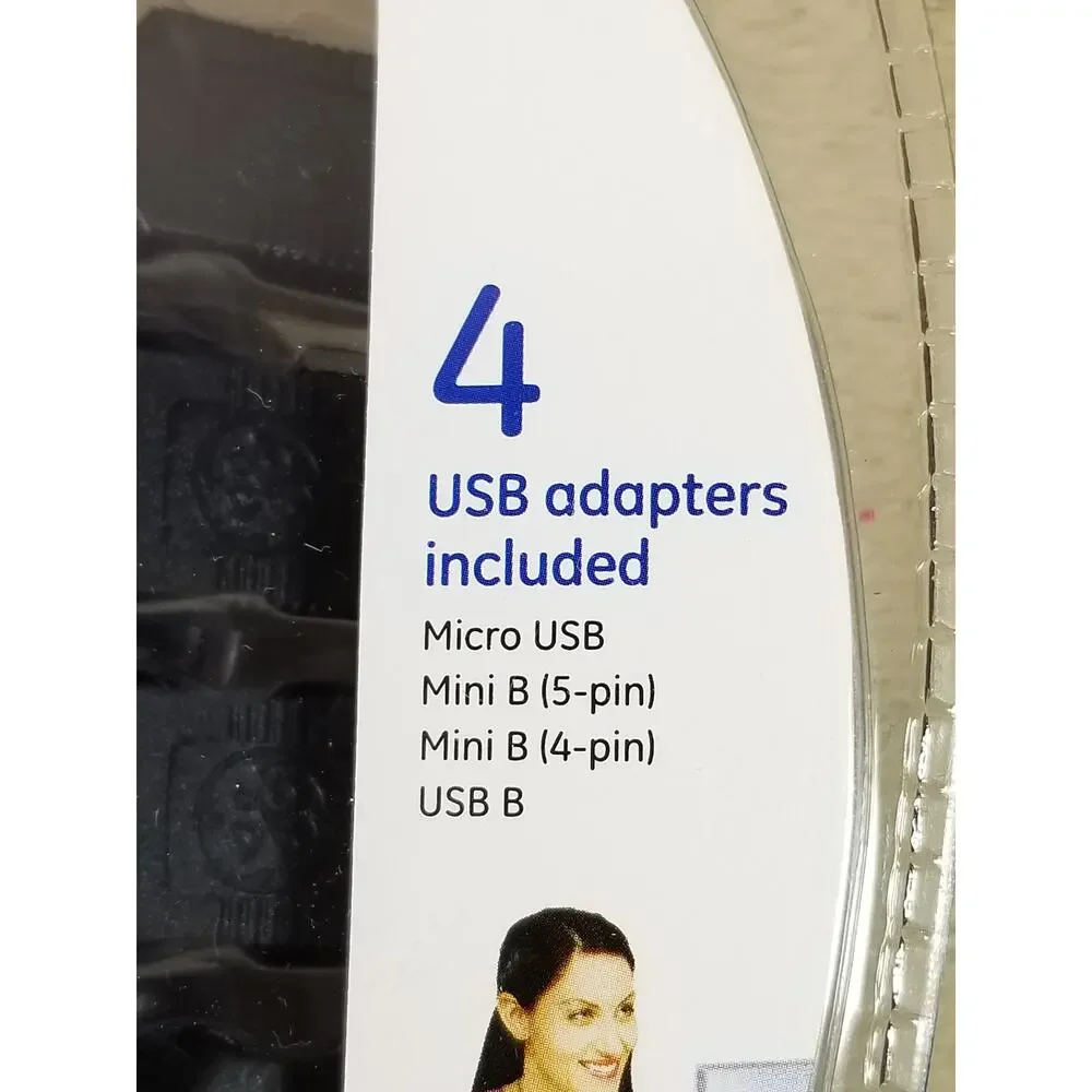 GE Multi Cable USB 2.0 Kit 4 USB Adapters 6 ft NEW Sealed Travel Bag Included